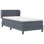 Cama Box Spring con colchón terciopelo gris oscuro 100x200 cm | Foro24.es | Tu tienda online para hogar, jardín y más Foro24.es