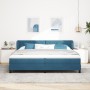 Cama con Base tipo Box Spring y Colchón  Azul Oscuro 200x200 cm Terciopelo | Foro24.es | Tu tienda online para hogar, jardín y más Foro24.es