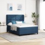 Cama Box Spring con colchón tela azul 140x190 cm by , Beds and slatted bases - Ref: Foro24-3340626, Price: 533,48 €, Discount: %