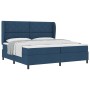 Cama Box Spring con colchón tela azul 200x200 cm by , Beds and slatted bases - Ref: Foro24-3340654, Price: 718,50 €, Discount: %