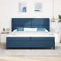 Cama Box Spring con colchón tela azul 200x200 cm by , Beds and slatted bases - Ref: Foro24-3340654, Price: 718,50 €, Discount: %