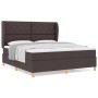 Cama Box Spring con colchón tela marrón oscuro 180x200 cm by , Beds and slatted bases - Ref: Foro24-3340833, Price: 636,15 €,...