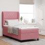 Cama Box Spring con colchón terciopelo rosa 90x190 cm de , Camas y somieres - Ref: Foro24-3340855, Precio: 359,64 €