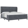 Cama Box Spring con colchón terciopelo gris oscuro 200x200 cm by , Beds and slatted bases - Ref: Foro24-3340893, Price: 640,4...