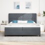 Cama Box Spring con colchón terciopelo gris oscuro 200x200 cm by , Beds and slatted bases - Ref: Foro24-3340893, Price: 640,4...