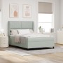 Cama Box Spring con colchón terciopelo gris claro 160x200 cm by , Beds and slatted bases - Ref: Foro24-3340988, Price: 562,00...