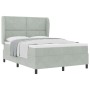 Cama Box Spring con colchón terciopelo gris claro 160x200 cm by , Beds and slatted bases - Ref: Foro24-3340988, Price: 562,00...