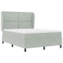 Cama Box Spring con colchón terciopelo gris claro 160x200 cm by , Beds and slatted bases - Ref: Foro24-3340988, Price: 562,00...