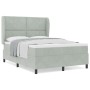 Cama Box Spring con colchón terciopelo gris claro 160x200 cm by , Beds and slatted bases - Ref: Foro24-3340988, Price: 562,00...
