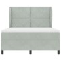 Cama Box Spring con colchón terciopelo gris claro 160x200 cm by , Beds and slatted bases - Ref: Foro24-3340988, Price: 562,00...