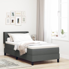 Cama con Somier y Colchón Gris Oscuro 90x200 cm