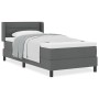Cama con Somier y Colchón Gris Oscuro 90x200 cm Tela, Diseño de Cabecero Líneas Gris Oscuro 90 cm Tela | Foro24.es | Tu tienda online para hogar, jardín y más Foro24.es