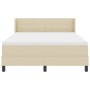 Cama con somier VidaXL y colchón crema 140x190 cm tela, Diseño de cabecero líneas VidaXL crema 140 cm tela by , Beds and slat...