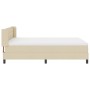 Cama con somier VidaXL y colchón crema 140x190 cm tela, Diseño de cabecero líneas VidaXL crema 140 cm tela by , Beds and slat...
