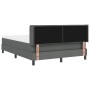 Cama con box spring y colchón gris oscuro 140x200 cm de tela, Diseño de cabecero de líneas gris oscuro 140 cm de tela by , Be...
