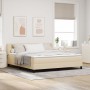 Cama con Base de Primavera y Colchón Crema 180x200 cm Tela, Cabeceo de  Diseño de Líneas Crema 180 cm Tela | Foro24.es | Tu tienda online para hogar, jardín y más Foro24.es