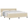 Cama con Base de Primavera y Colchón Crema 180x200 cm Tela, Cabeceo de  Diseño de Líneas Crema 180 cm Tela | Foro24.es | Tu tienda online para hogar, jardín y más Foro24.es