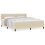Cama con Base de Primavera y Colchón Crema 180x200 cm Tela, Cabeceo de  Diseño de Líneas Crema 180 cm Tela | Foro24.es | Tu tienda online para hogar, jardín y más Foro24.es