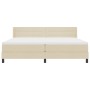 Cama Box Spring con Colchón Crema 200x200 cm Tela, Cabecero Diseño Líneas Crema 200 cm Tela von , Betten und Lattenroste - Re...