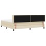 Cama Box Spring con Colchón Crema 200x200 cm Tela, Cabecero Diseño Líneas Crema 200 cm Tela von , Betten und Lattenroste - Re...