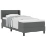 Cama con Somier  con Colchón Gris Oscuro 80x200 cm Tela, Cabecero Acolchado con Botones  Gris Oscuro 80 cm Tela | Foro24.es | Tu tienda online para hogar, jardín y más Foro24.es
