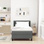 Cama con box spring y colchón gris oscuro 90x190 cm tela, Diseño de cabecero con bloques de diamante gris oscuro 90 cm tela d...