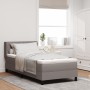 Cama con muelles con colchón Taupe 90x200 cm de tela, Cabecero