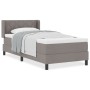 Cama con muelles con colchón Taupe 90x200 cm de tela, Cabecero