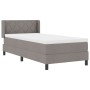 Cama con muelles con colchón Taupe 90x200 cm de tela, Cabecero
