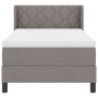 Cama con muelles con colchón Taupe 90x200 cm de tela, Cabecero