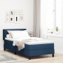 Cama con Box Spring y Colchón Azul 90x200 cm de Tela, Cabecero con diseño de bloques de diamante azul de 90 cm de tela von , ...