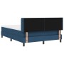 Cama con Somier con colchón azul 160x200 cm de tela, Cabecero diseño de bloques de diamantes azul 160 cm de tela by , Beds an...
