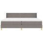 Cama con Somier y Colchón Taupe 200x200 cm Tela, Cabecera Diseño de Líneas Taupe 200 cm Tela von , Betten und Lattenroste - R...
