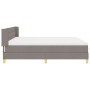 Cama con Somier y Colchón Taupe 200x200 cm Tela, Cabecera Diseño de Líneas Taupe 200 cm Tela von , Betten und Lattenroste - R...