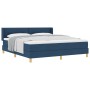 Cama con Base Resortes con Colchón Azul 180x200 cm Tela, Cabecero con Botones Azul de 180 cm Tela by , Beds and slatted bases...