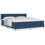 Cama con Base Resortes con Colchón Azul 180x200 cm Tela, Cabecero con Botones Azul de 180 cm Tela by , Beds and slatted bases...