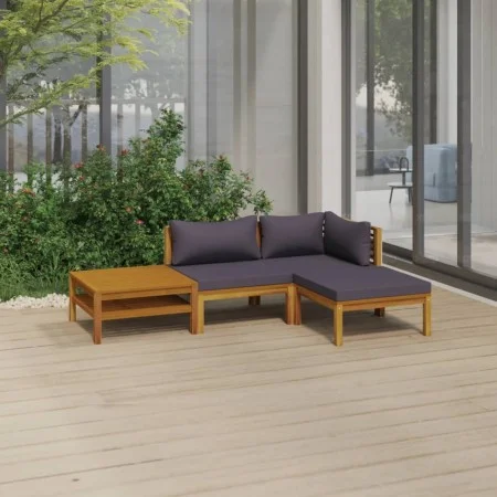 Muebles de jardín 4 pzas cojines madera maciza de acacia de vidaXL, Conjuntos de jardín - Ref: Foro24-3086893, Precio: 394,48...