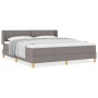 Cama con Somier con Colchón Taupe 180x200 cm Tela, Cabecero Diseño de Bloques Diamante Taupe 180 cm Tela by , Beds and slatte...