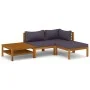 Muebles de jardín 4 pzas cojines madera maciza de acacia de vidaXL, Conjuntos de jardín - Ref: Foro24-3086893, Precio: 394,48...