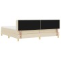 Cama Box Spring con colchón crema 200x200 cm tela, Cabecero diseño de bloques diamante crema 200 cm tela by , Beds and slatte...