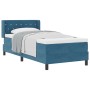 Cama Box Spring con colchón terciopelo azul oscuro 90x200 cm by , Beds and slatted bases - Ref: Foro24-3341400, Price: 325,95...
