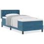 Cama Box Spring con colchón terciopelo azul oscuro 90x200 cm by , Beds and slatted bases - Ref: Foro24-3341400, Price: 325,95...
