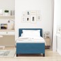 Cama Box Spring con colchón terciopelo azul oscuro 90x200 cm by , Beds and slatted bases - Ref: Foro24-3341400, Price: 325,95...