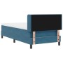 Cama Box Spring con colchón terciopelo azul oscuro 90x200 cm by , Beds and slatted bases - Ref: Foro24-3341400, Price: 325,95...