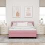Cama Box Spring con colchón terciopelo rosa 160x200 cm by , Beds and slatted bases - Ref: Foro24-3341533, Price: 474,76 €, Di...