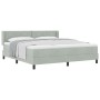 Cama Box Spring con colchón terciopelo gris claro 180x200 cm by , Beds and slatted bases - Ref: Foro24-3341534, Price: 529,83...