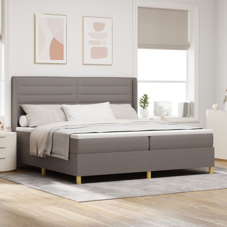 Cama con somier y colchón Taupe 200x200 cm Tela | Foro24.es | Tu tienda online para hogar, jardín y más Foro24.es