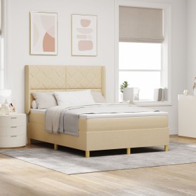 Cama Box Spring con Colchón Crema 140x200 cm Tela by , Beds and slatted bases - Ref: Foro24-3341901, Price: 538,74 €, Discoun...