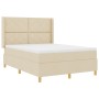 Cama Box Spring con Colchón Crema 140x200 cm Tela by , Beds and slatted bases - Ref: Foro24-3341901, Price: 538,74 €, Discoun...