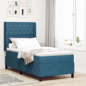 Cama con somier y colchón Azul Oscuro 100x200 cm